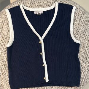 Sincerely Jules Blue and White Cardigan Sweater